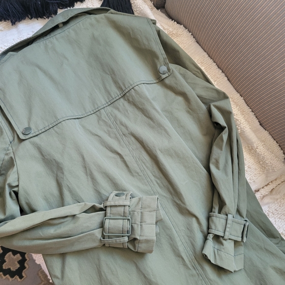 Zara Army Green Trench Coat - Picture 5 of 8